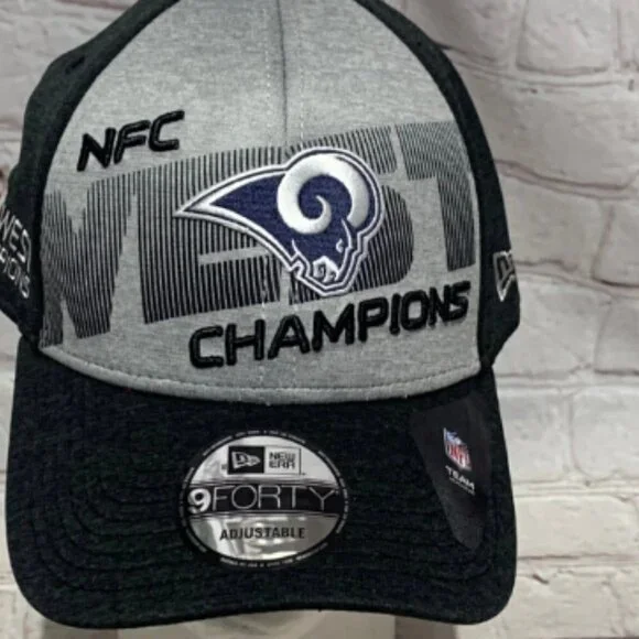 LA Rams NFC West Champions NFL Team Football New Era 9Forty Snapback Hat Cap - Picture 2 of 6